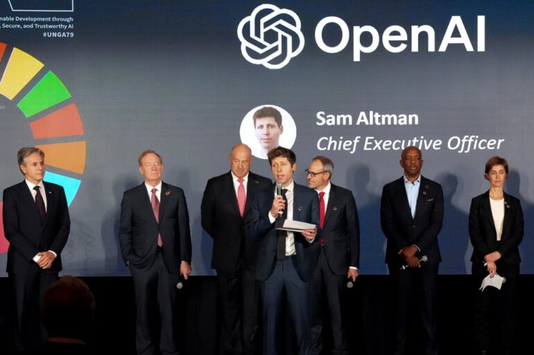 Open AI Chief Executive Officer Sam Altman speaking in September.