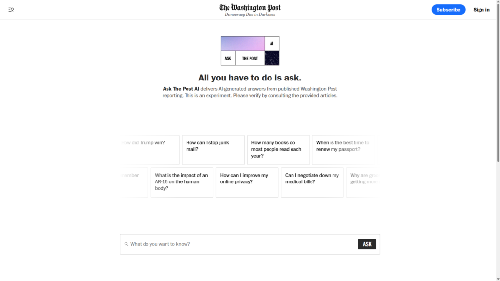 Science & Tech: The Washington Post Has An Ai Newsboy