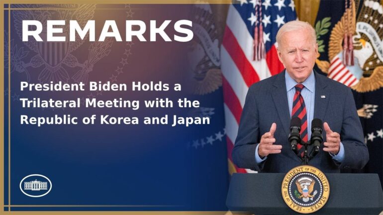 President Biden Holds a Trilateral Meeting with the Republic of Korea and Japan