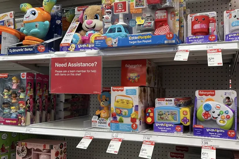 Holiday gifts on sale are displayed at a Target store in Manhattan, New York, U.S., December 15, 2024. REUTERS/Jessica DiNapoli