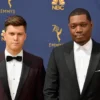 Colin Jost (L) and Michael Che attend the 70th Emmy Awards at Microsoft Theater on September 17, 2018 in Los Angeles, California. (Photo by Matt Winkelmeyer/Getty Images)