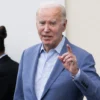 US President Joe Biden answers a question from the press as he exits Holy Cross Catholic Church after attending mass in Christiansted, St. Croix, on the US Virgin Islands, on December 28, 2024, during a week-long vacation on the island. (Photo by SAUL LOEB / AFP) (Photo by SAUL LOEB/AFP via Getty Images)