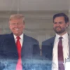 U.S. President-elect Donald Trump and Vice President-elect JD Vance attend the 125th Army-Navy football game at Northwest Stadium on December 14, 2024 in Landover, Maryland. Trump is attending the game with lawmakers and Cabinet nominees including, Vice President-elect JD Vance, Speaker of the House Mike Johnson (R-LA), Defense Secretary nominee Pete Hegseth, Gov. Ron DeSantis (R-FL) and Daniel Penny, a military veteran who was acquitted of criminally negligent homicide in a choke hold death of a New York subway rider. (Photo by Kevin Dietsch/Getty Images)