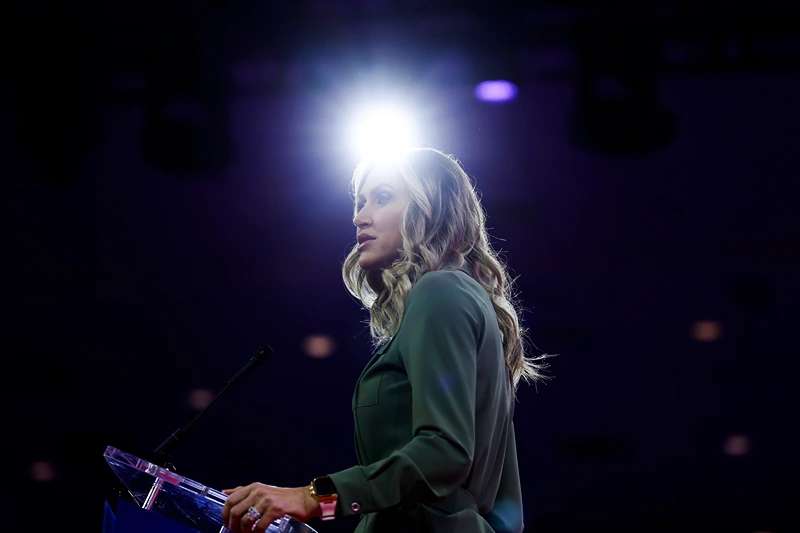 NATIONAL HARBOR, MARYLAND - FEBRUARY 22: Lara Trump speaks during the Conservative Political Action Conference (CPAC) at Gaylord National Resort Hotel And Convention Center on February 22, 2024 in National Harbor, Maryland. Attendees descended upon the hotel outside of Washington DC to hear from conservative speakers from around the world who range from journalists, U.S. lawmakers, international leaders and businessmen. Republican presidential candidate and former U.S. President Donald Trump will deliver remarks to attendees on Saturday. (Photo by Anna Moneymaker/Getty Images)