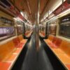 TOPSHOT - An empty New York Subway car is seen on March 23, 2020 in New York City. - Wall Street fell early March 23, 2020 as Congress wrangled over a massive stimulus package while the Federal Reserve unveiled new emergency programs to boost the economy including with unlimited bond buying. About 45 minutes into trading, the Dow Jones Industrial Average was down 0.6 percent at 19,053.17, and the broad-based S&P 500 also fell 0.6 percent to 2,290.31 after regaining some ground lost just after the open. (Photo by Angela Weiss / AFP) (Photo by ANGELA WEISS/AFP via Getty Images)