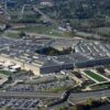 Aerial view of the Pentagon building and surroundings