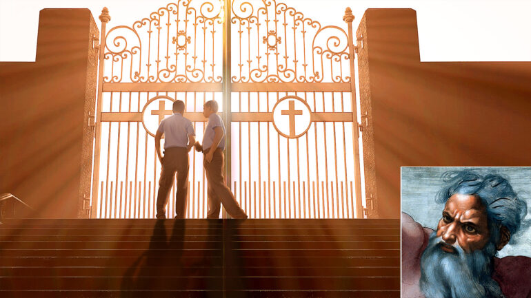 Satire News: God Locks Heavenly Gates After Spotting Mormon Missionaries