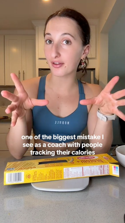 Physical therapist Olivia Van Guyse (pictured here on TikTok) reveals the "biggest mistake" people make when tracking calories.