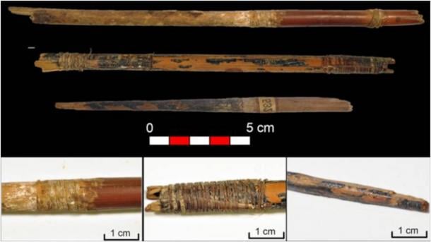 Three Neolithic arrows recovered from the Cave of Los Murciélagos in Albuñol