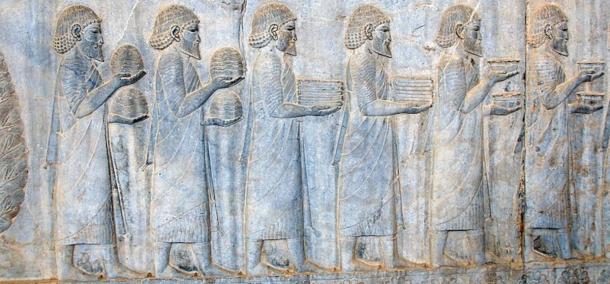 Stele of Ionian Tribute Bearers on the Apadana Staircase, Persepolis.