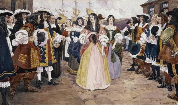 The arrival of the filles du roi in 1667