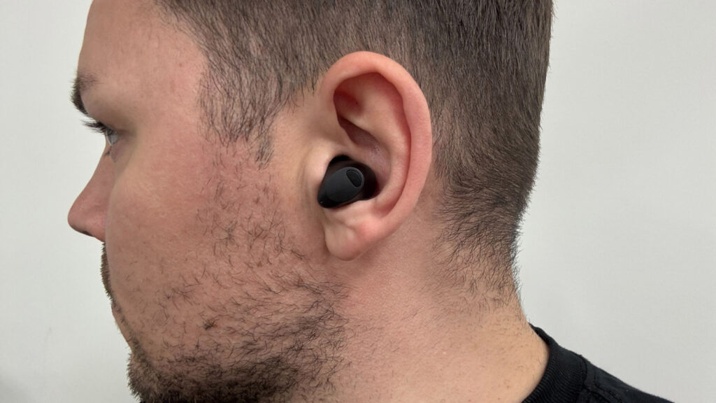 LG ToneFree T90S earbud in an ear