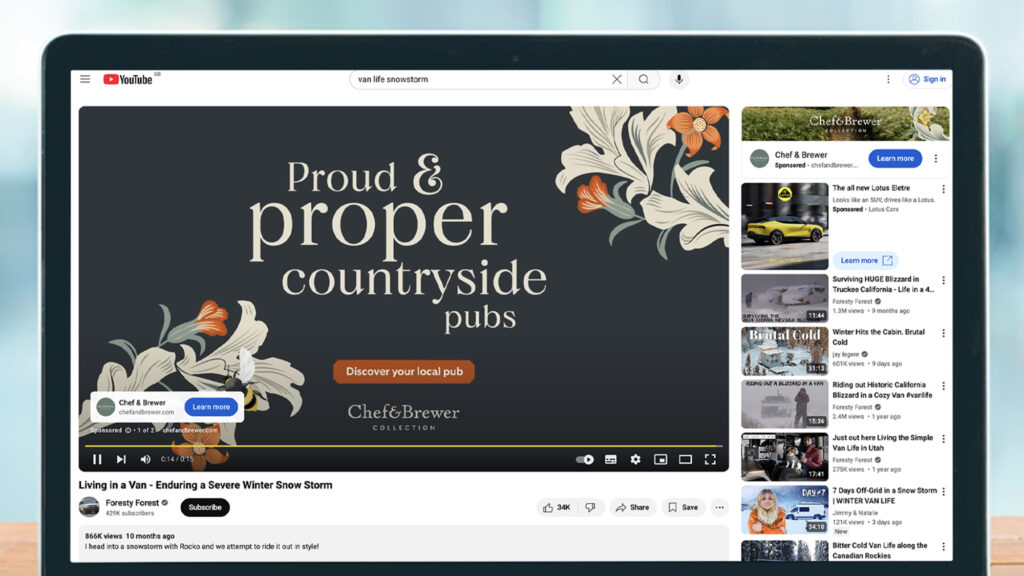 A laptop screen showing YouTube Premium