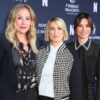 Liz Feldman, center, with "Dead to Me" actors Christina Applegate and Linda Cardellini in 2019. Applegate recently shared how her earliest experiences with multiple sclerosis occurred while filming the series.