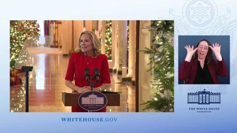 First Lady Jill Biden Delivers Remarks Offering her Holiday Message to the Nation