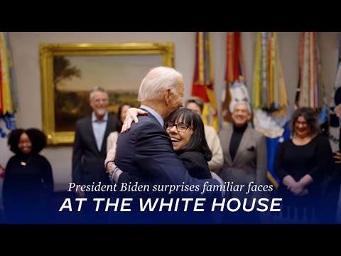 President Biden surprises a few familiar faces at the White House