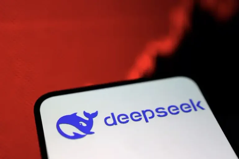 Deepseek logo and rising stock graph are seen in this illustration taken, January 27, 2025. REUTERS/Dado Ruvic/Illustration/File Photo