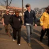 LOS ANGELES, CALIFORNIA - JANUARY 8: California Governor Gavin Newsom and Los Angeles Mayor Karen Bass tour the downtown business district of Pacific Palisades as the Palisades Fire continues to burn on January 8, 2025 in Los Angeles, California. Fueled by intense Santa Ana Winds, the Palisades Fire has grown to over 2,900 acres and 30,000 people have been ordered to evacuate while a second major fire continues to burn near Eaton Canyon in Altadena. (Photo by Eric Thayer/Getty Images)