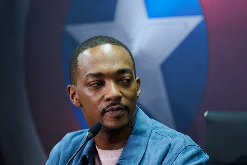 MADRID, SPAIN - JANUARY 28: Anthony Mackie attends the press conference for "Capitán América: Brave New World" at Rosewood Villamagna Hotel on January 28, 2025 in Madrid, Spain. (Photo by Carlos Alvarez/Getty Images for Disney)