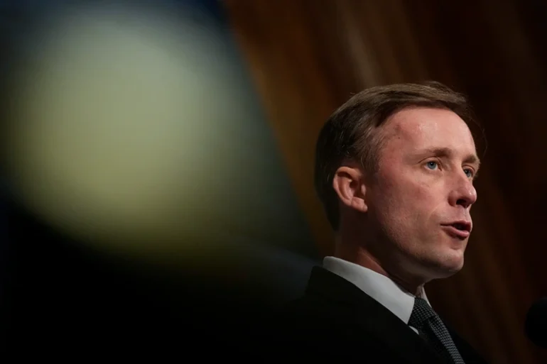 WASHINGTON, DC - JUNE 2: White House National Security Advisor Jake Sullivan speaks during the annual meeting of the Arms Control Association at the National Press Club on June 2, 2023 in Washington, DC. Sullivan spoke on a range of topics, including the Biden administration's willingness to engage with Russia on nuclear arms control after Russian President Vladimir Putin's decision to suspend the last nuclear arms control treaty between the two countries. (Photo by Drew Angerer/Getty Images)