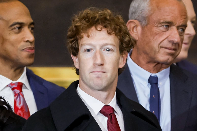 Mark Zuckerberg (C), CEO of Meta, attends the inauguration ceremony where Donald Trump will sworn in as the 47th US President in the US Capitol Rotunda in Washington, DC, on January 20, 2025. (Photo by Shawn THEW / POOL / AFP) (Photo by SHAWN THEW/POOL/AFP via Getty Images)