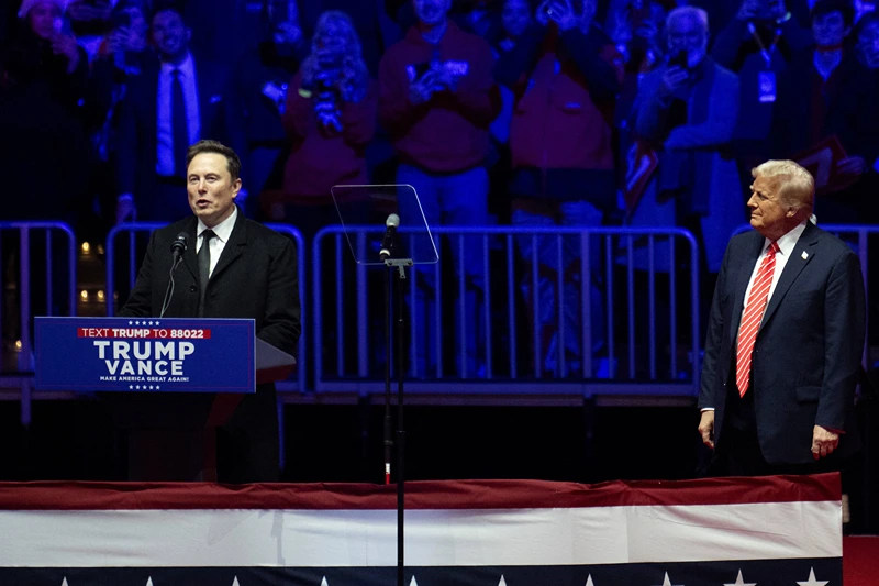 SpaceX and Tesla CEO Elon Musk speaks at a MAGA victory rally at Capital One Arena in Washington, DC, on January 19, 2025, one day ahead of his inauguration ceremony. (Photo by Jim WATSON / AFP) (Photo by JIM WATSON/AFP via Getty Images)