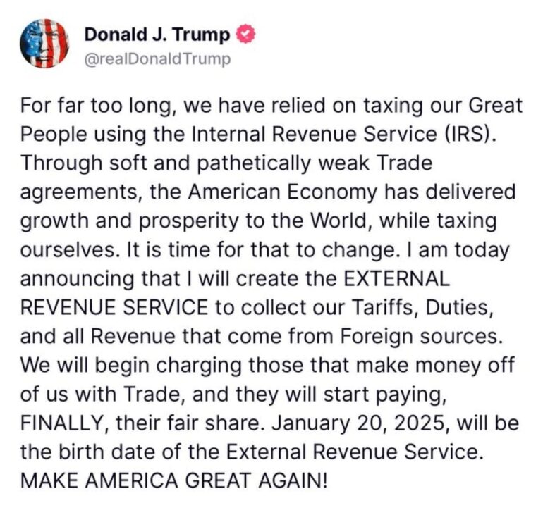 RIP IRS? President Trump Unveils The EXTERNAL Revenue Service, Will Be Birthed On January 20th! * 100PercentFedUp.com * by Noah