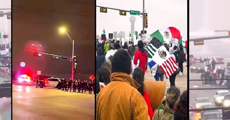 Thousands Take To Dallas Streets Blocking Traffic, Angrily Waving Foreign Flags, Scattered Police Detentions * 100PercentFedUp.com * by Joshua C.