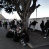 Migrants waiting at the San Ysidro port of entry in Mexico after having their CBP One appointments canceled.