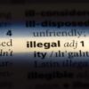 Highlighted word illegal with definition in dictionary.