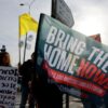 Family members and supporters of Israeli hostages at a rally in Jerusalem on Jan. 14, 2025.