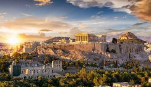 Acropolis of Athens at sunset