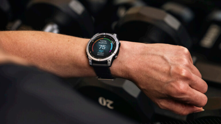 Garmin watch in the gym