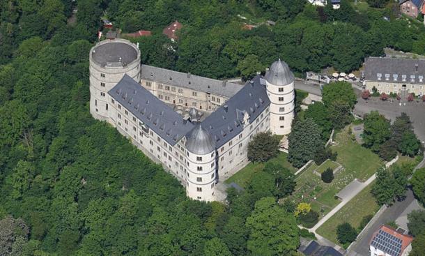 Aerial photograph of Wewelsburg, the castle chosen by Heinrich Himmler to represent the SS and to be the center of occult practices in Nazi Germany.