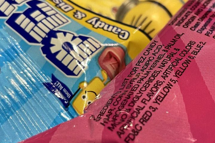 Pez candy, which contains red dye no. 3, is on display at a store in Lafayette, Calif., March 24, 2023. (AP Photo/Haven Daley, File)