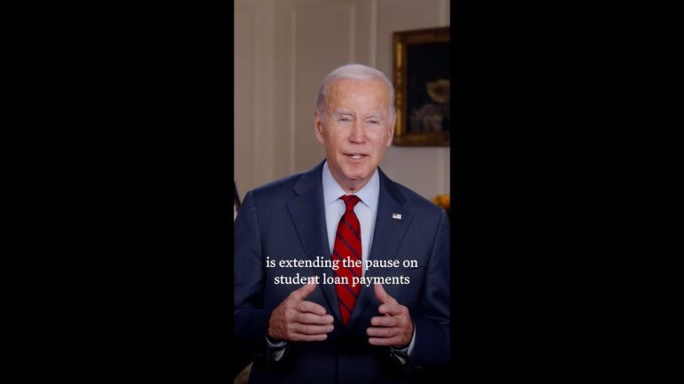 President Biden delivers an update on his student debt relief plan in November 2022.