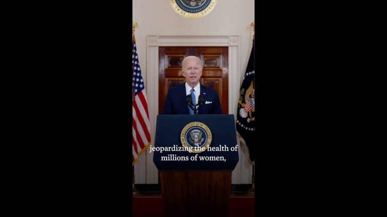 President Biden delivers remarks following the Supreme Court's Dobbs decision in June 2022.