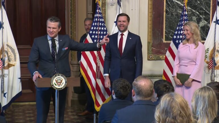 Vice President Vance Swears in Pete Hegseth to be Secretary of Defense