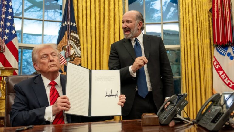 President Trump Signs Executive Orders in the Oval Office,  Feb. 10, 2025