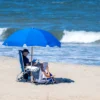 TOPSHOT - US President Joe Biden (L) and US First Lady Jill Biden sit under an umbrella in Rehoboth Beach, Delaware, on July 30, 2023. (Photo by Jim WATSON / AFP) (Photo by JIM WATSON/AFP via Getty Images)