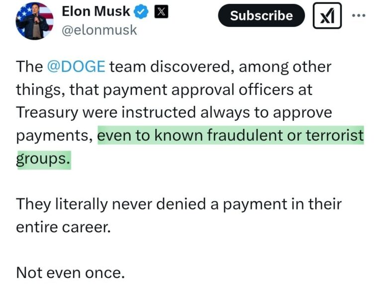 Elon Musk and DOGE Granted Access To Treasury Payments System, Immediately Discover Payments To Terrorist Groups! * 100PercentFedUp.com * by Noah