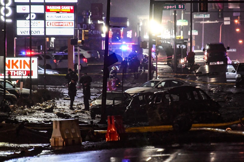 PHILADELPHIA, PENNSYLVANIA - JANUARY 31: Emergency service members respond to a plane crash in a neighborhood near Cottman Avenue on January 31, 2025 in Philadelphia, Pennsylvania. The plane, a medical transport jet carrying a child patient, crashed after taking off from Northeast Philadelphia Airport, damaging several homes and vehicles. (Photo by Matthew Hatcher/Getty Images)