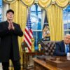 Elon Musk speaks as US President Donald Trump looks on in the Oval Office of the White House in Washington, DC, on February 11, 2025. Tech billionaire Elon Musk, who has been tapped by President Donald Trump to lead federal cost-cutting efforts, said the United States would go "bankrupt" without budget cuts. Musk leads the efforts under the newly created Department of Government Efficiency (DOGE), and was speaking at the White House with Trump, who has in recent weeks unleashed a flurry of orders aimed at slashing federal spending. (Photo by Jim WATSON / AFP) (Photo by JIM WATSON/AFP via Getty Images)