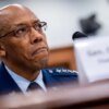 WASHINGTON, DC - APRIL 17: Chairman of the Joint Chiefs of Staff General Charles Q. Brown, Jr., appears at a House Appropriations Committee hearing on Capitol Hill on April 17, 2024 in Washington, DC. Brown is on Capitol Hill to present the 2025 budget request for the Defense Department.(Photo by Andrew Harnik/Getty Images)