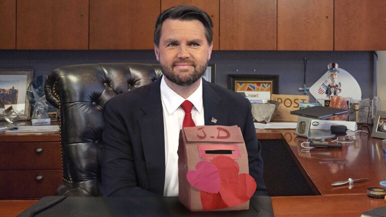 Satire News: Jd Vance Sets Out Little Heart Covered Mailbox On