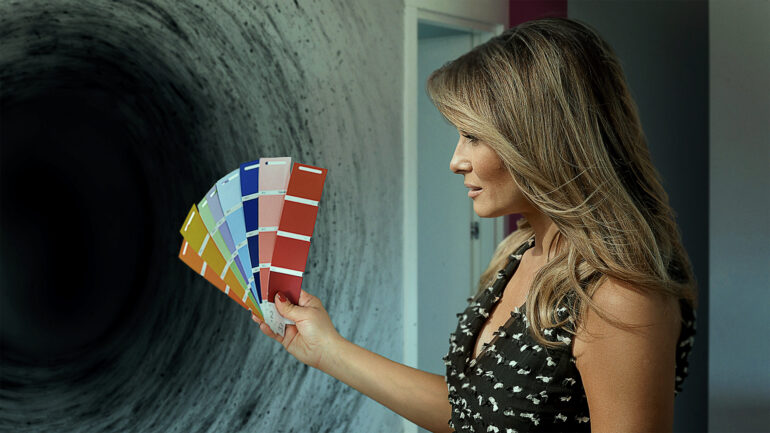 Satire News: Melania Trump Holds Paint Swatches Up Against Bellowing