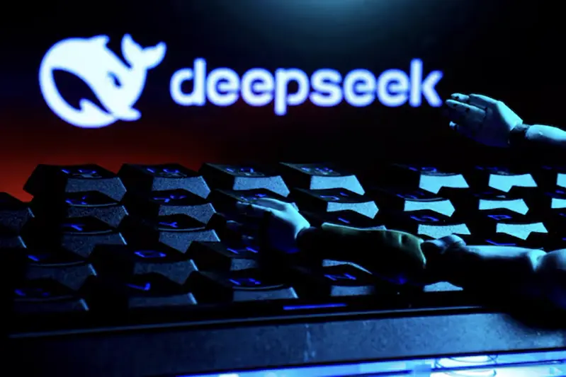 The deepSeek logo, a keyboard, and robot hands are seen in this illustration taken January 27, 2025. REUTERS/Dado Ruvic/Illustration/File Photo/File Photo