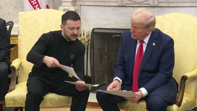 President Trump and Ukrainian President Zelenskyy in Oval Office, Feb. 28, 2025