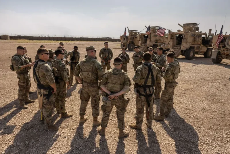 NORTHEASTERN SYRIA - MAY 25: U.S. Army soldiers prepare to go out on patrol from a remote combat outpost on May 25, 2021 in northeastern Syria. U.S. forces, part of Task Force WARCLUB operate from combat outposts in the area, coordinating with the Kurdish-led Syrian Democratic Forces (SDF) in combatting residual ISIS extremists and deterring pro-Iranian militia. (Photo by John Moore/Getty Images)