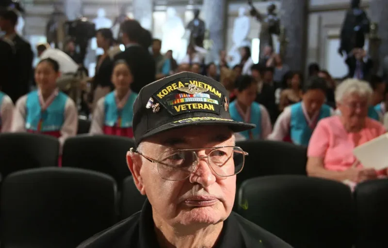 WASHINGTON - JUNE 24: Korean War veteran Daniel Hughes attends a Congressional ceremony at the U.S. Capitol to commemorate the 60th anniversary of the Korean War June 24, 2010 in Washington, DC. Sixty years ago today North Korean troops marched across the 38th parallel into South Korea, starting a three-year war that ended in an armistice in 1953. (Photo by Mark Wilson/Getty Images)